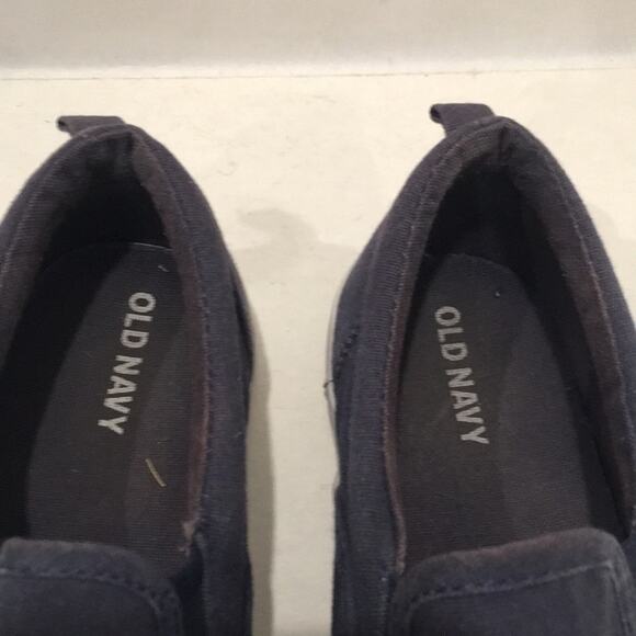 Old Navy Boys‎ Sz 3 Shoes Navy Blue Slip On Loafers Canvas Casual Preppy Neutral - Picture 4 of 11